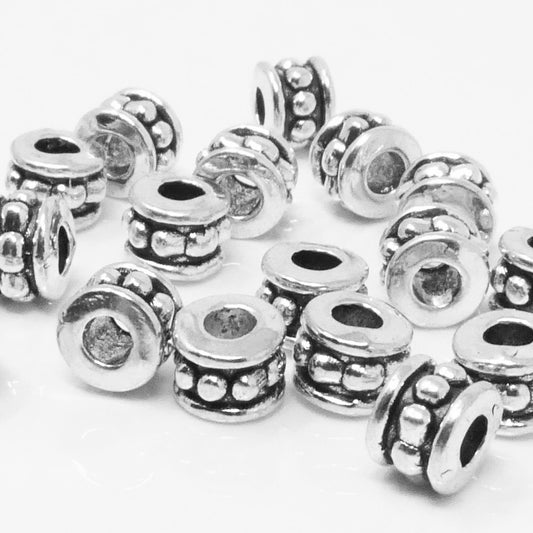 Metallperlen 20x Metall Rondelle 5mm Silber Antik Perlen Bastelperlen Beads
