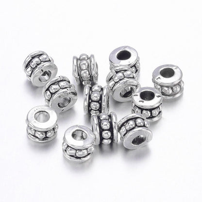 Metallperlen 20x Metall Rondelle 5mm Silber Antik Perlen Bastelperlen Beads