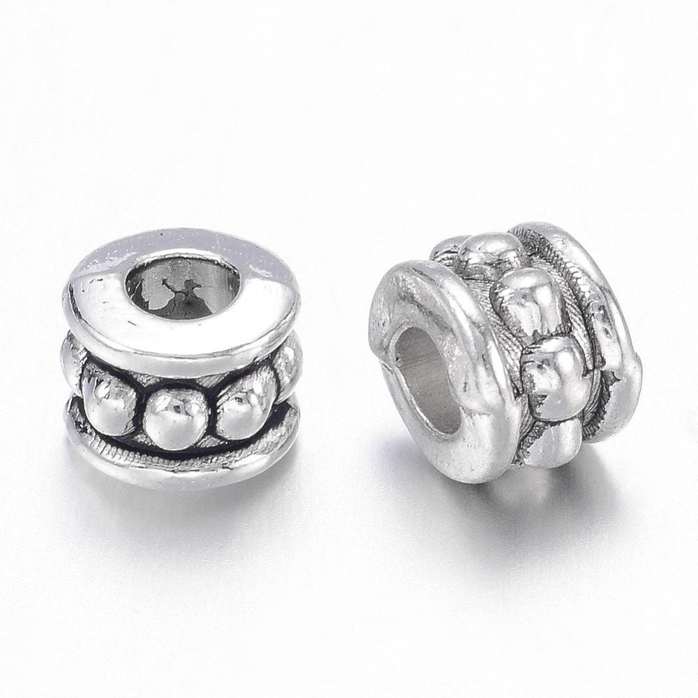 Metallperlen 20x Metall Rondelle 5mm Silber Antik Perlen Bastelperlen Beads