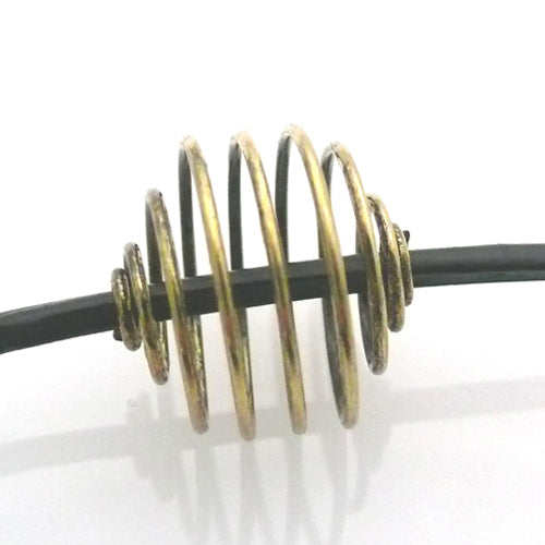 Metallperle Drahtperle altgold 17mm Metall Perle Spirale -801
