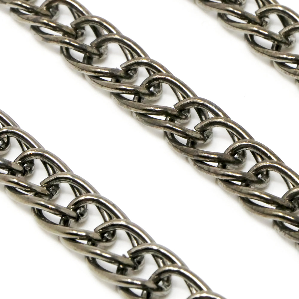 Metallkette 1m Gliederkette 14x9mm Metall Kette 100cm metallgrau -949