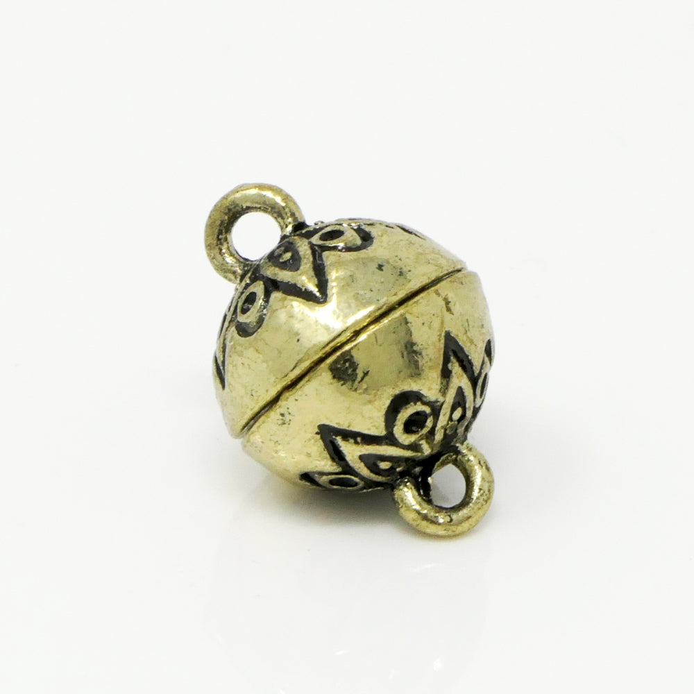 Magnetverschluss Kugel Verschluss antik goldfarben 12mm Kugelverschluss