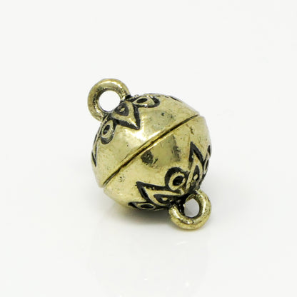 Magnetverschluss Kugel Verschluss antik goldfarben 12mm Kugelverschluss