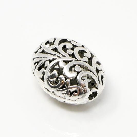 Metallperle oval 21mm altsilber mit Ornamenten Metall Perlen Beads zum Basteln