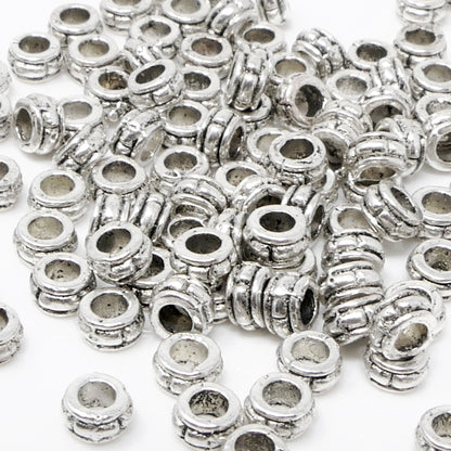 Metallperlen Spacer 100x kleine Beads 2x4mm Metall Perlen altsilber Metallbeads -1080