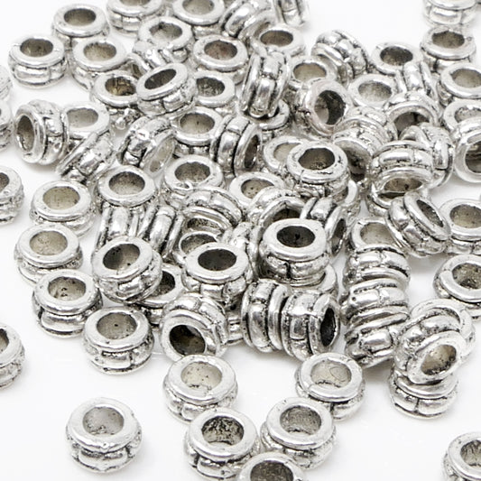 Metallperlen Spacer 100x kleine Beads 2x4mm Metall Perlen altsilber Metallbeads -1080