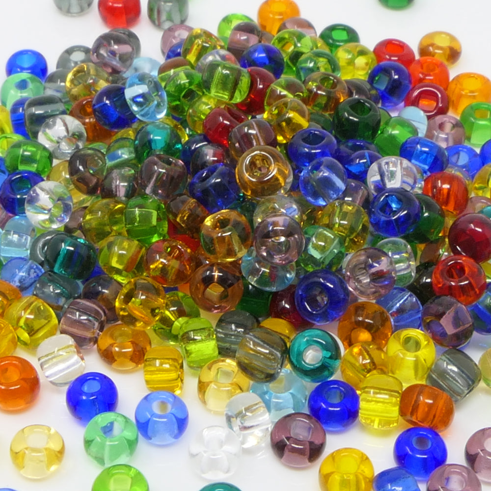 Rocailles-Perlen-Mix Bunt 260 Stück Glasperlen 4mm mit Loch 1,3mm zum Fädeln und Basteln Größe 6/0
