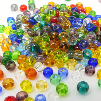 Rocailles-Perlen-Mix Bunt 260 Stück Glasperlen 4mm mit Loch 1,3mm zum Fädeln und Basteln Größe 6/0