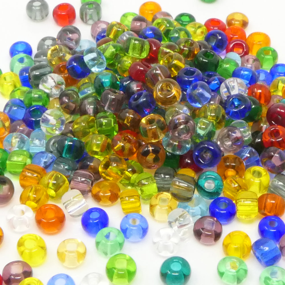 Rocailles-Perlen-Mix Bunt 260 Stück Glasperlen 4mm mit Loch 1,3mm zum Fädeln und Basteln Größe 6/0