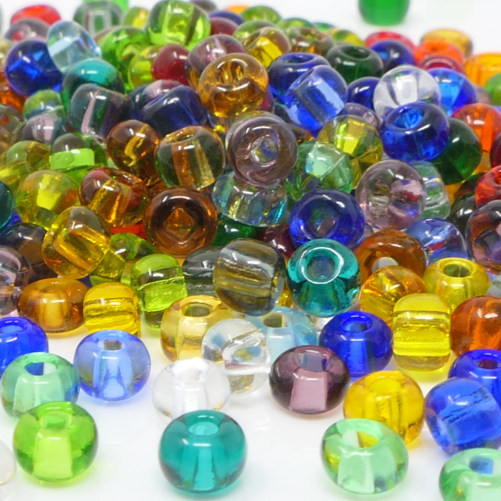 Rocailles-Perlen-Mix Bunt 260 Stück Glasperlen 4mm mit Loch 1,3mm zum Fädeln und Basteln Größe 6/0