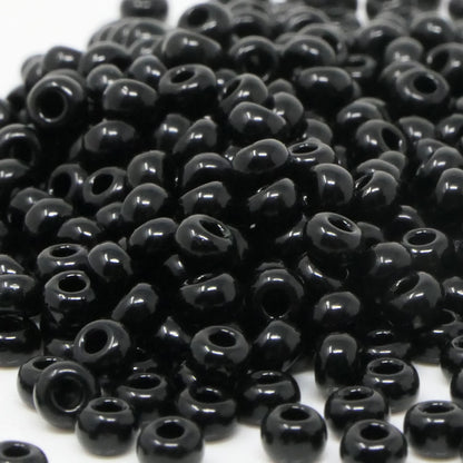 Rocailles Perlen Schwarz 520x Glasperlen 3,2mm mit Loch 0,9mm Häkelschmuck fädeln Größe 7/0
