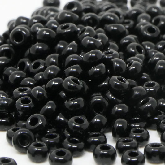 Rocailles Perlen Schwarz 520x Glasperlen 3,2mm mit Loch 0,9mm Häkelschmuck fädeln Größe 7/0