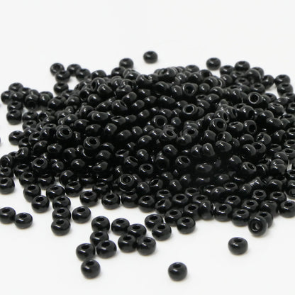Rocailles Perlen Schwarz 520x Glasperlen 3,2mm mit Loch 0,9mm Häkelschmuck fädeln Größe 7/0