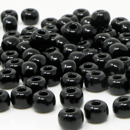 Rocailles Perlen Schwarz 100x Glasperlen 5,5mm mit Loch 1,7mm Größe 3/0 Rocaillesperlen