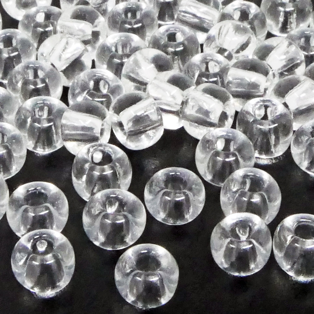 Große Rocailles-Perlen Transparent 70 Stück Glasperlen 6mm mit 2mm Loch zum Auffädeln und Basteln Größe 2/0