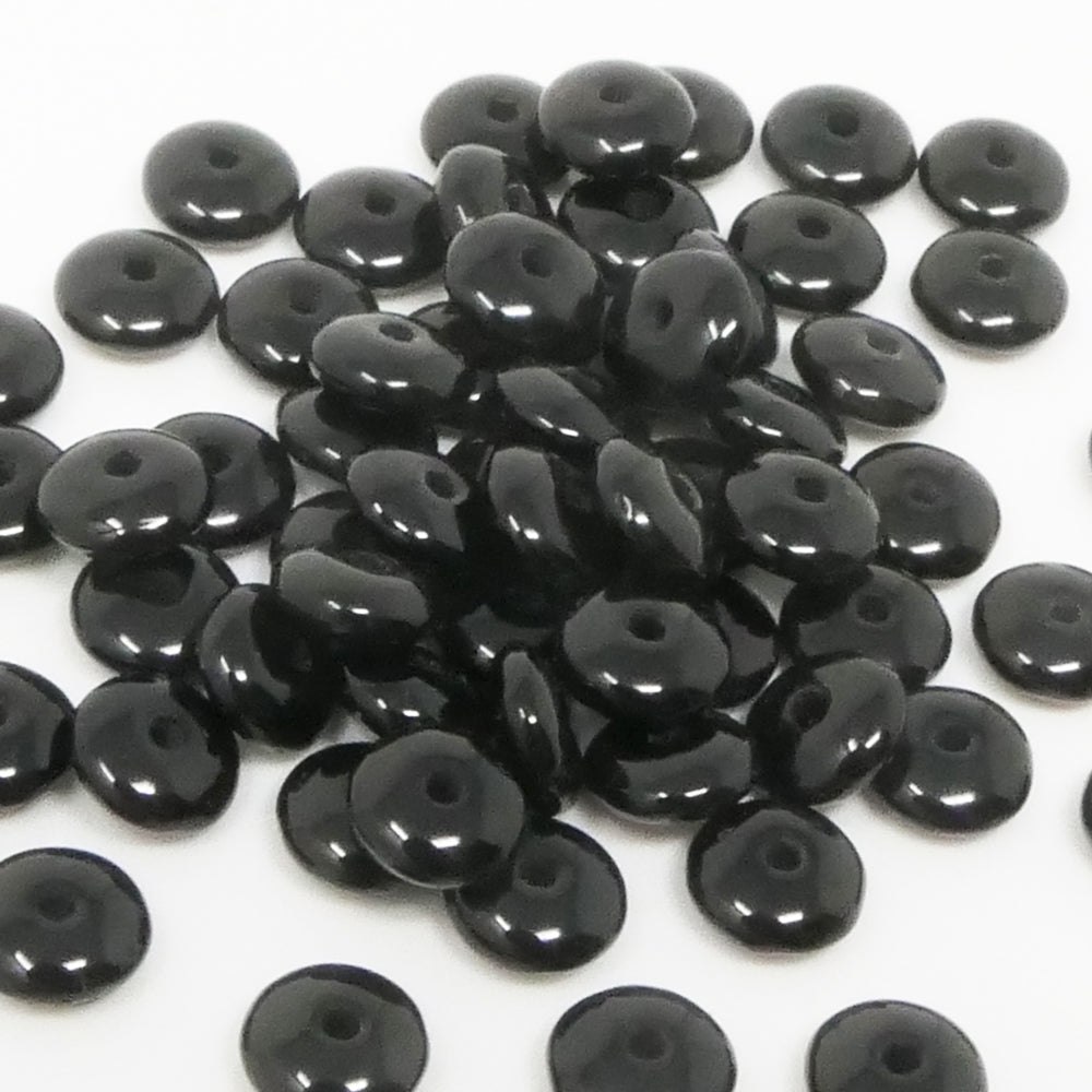 Glasperlen Rondelle 2x5mm 60 St. Perlen schwarz Spacer zum Schmuck basteln -995