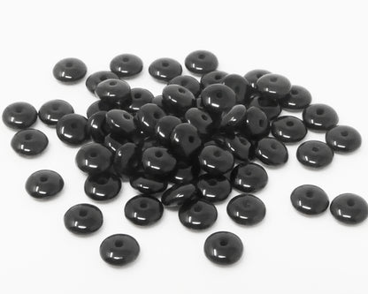 Glasperlen Rondelle 2x5mm 60 St. Perlen schwarz Spacer zum Schmuck basteln -995
