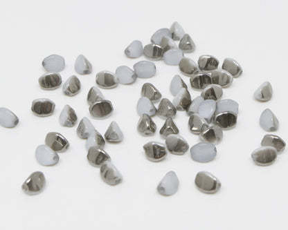 Pinch Beads 5x3mm Glasperlen 55 St. Alabaster Chrom beschichtet zum Auffädeln
