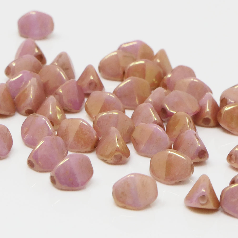 Pinch Beads 5x3mm Glasperlen 55 St. Rosa Chalk Red Luster Perlen zum Auffädeln