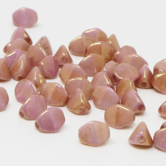 Pinch Beads 5x3mm Glasperlen 55 St. Rosa Chalk Red Luster Perlen zum Auffädeln