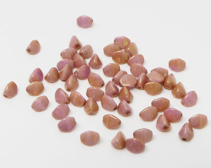 Pinch Beads 5x3mm Glasperlen 55 St. Rosa Chalk Red Luster Perlen zum Auffädeln
