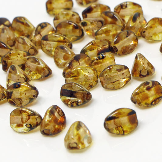 Pinch Beads 5x3mm Glasperlen 55 St. Topas Braun Perlen zum Auffädeln