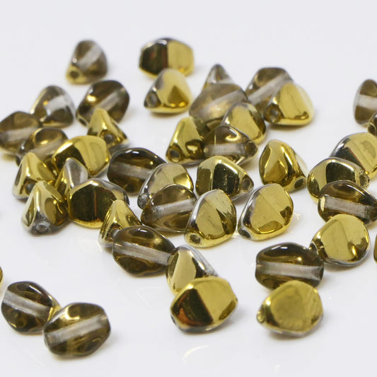 Pinch Beads 5x3mm Glasperlen 55 St. Perlen zum Auffädeln Farbton Kristall-Gold