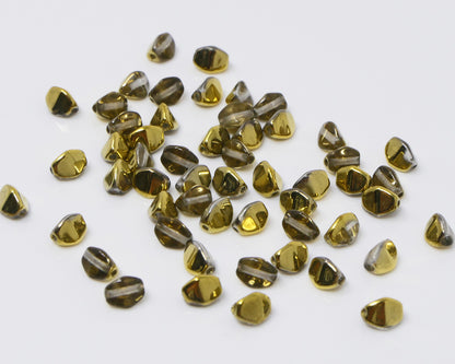 Pinch Beads 5x3mm Glasperlen 55 St. Perlen zum Auffädeln Farbton Kristall-Gold