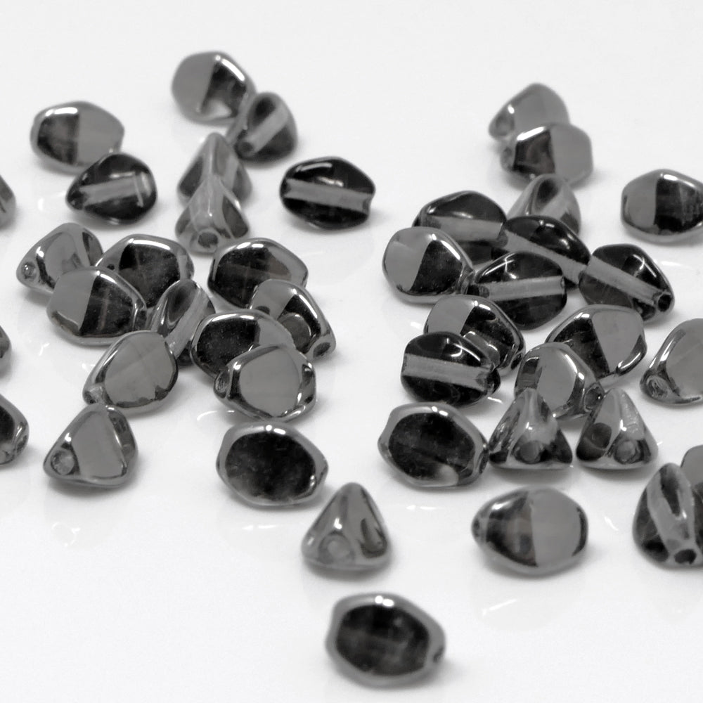 Pinch Beads 5x3mm Glasperlen 55 St. Perlen Crystal-Chrom zum Auffädeln