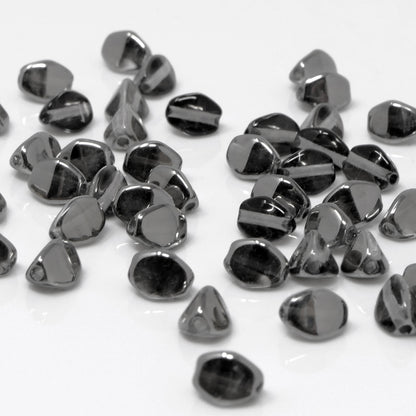 Pinch Beads 5x3mm Glasperlen 55 St. Perlen Crystal-Chrom zum Auffädeln