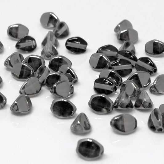 Pinch Beads 5x3mm Glasperlen 55 St. Perlen Crystal-Chrom zum Auffädeln