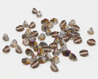 Pinch Beads 5x3mm Glasperlen 55 St. Kristall Sliperit beschichtet zum Auffädeln