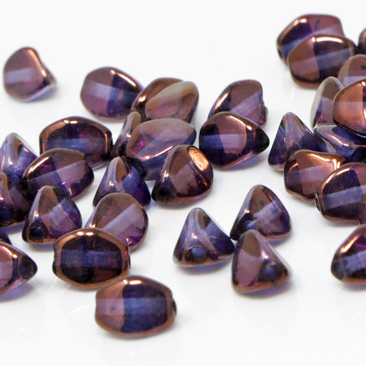 Pinch Beads 5x3mm Glasperlen 55 St. Perlen zum Auffädeln Farbton Kristall Lila