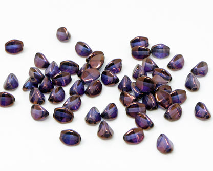 Pinch Beads 5x3mm Glasperlen 55 St. Perlen zum Auffädeln Farbton Kristall Lila