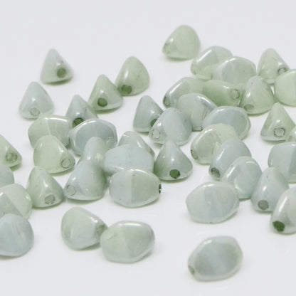 Pinch Beads 5x3mm Glasperlen 55 St. Hellgrün Lüster Perlen zum Auffädeln