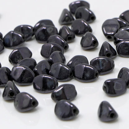 Pinch Beads 5x3mm Glasperlen 55 St. Perlen Nachtblau beschichtet zum Auffädeln