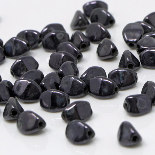 Pinch Beads 5x3mm Glasperlen 55 St. Perlen Nachtblau beschichtet zum Auffädeln