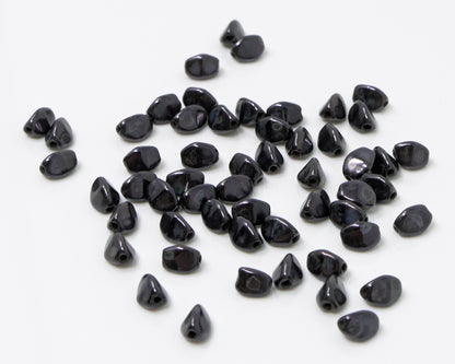 Pinch Beads 5x3mm Glasperlen 55 St. Perlen Nachtblau beschichtet zum Auffädeln