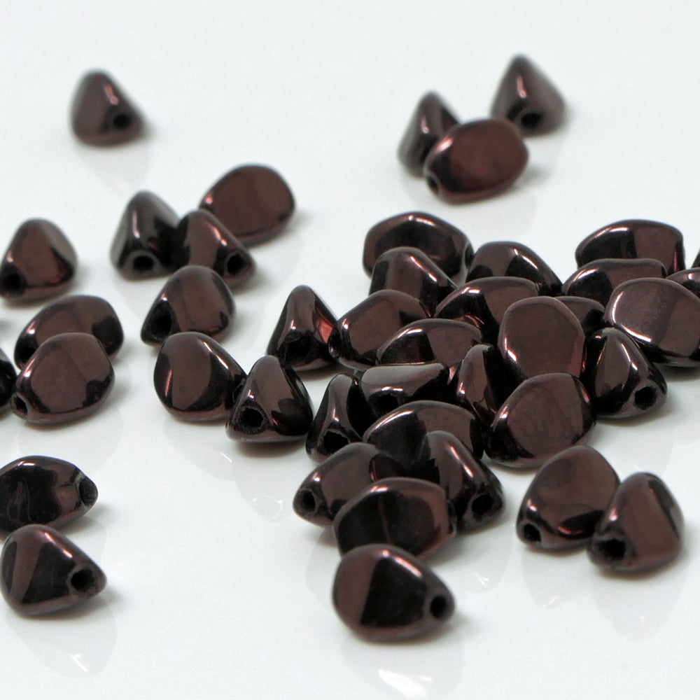 Pinch Beads 5x3mm Glasperlen 55 St. Fb. Schwarz Violett Perlen beschichtet zum Auffädeln