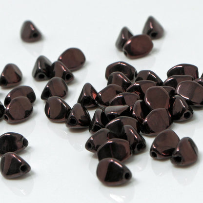 Pinch Beads 5x3mm Glasperlen 55 St. Fb. Schwarz Violett Perlen beschichtet zum Auffädeln
