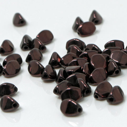 Pinch Beads 5x3mm Glasperlen 55 St. Fb. Schwarz Violett Perlen beschichtet zum Auffädeln