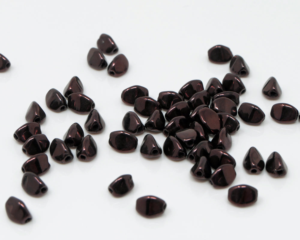 Pinch Beads 5x3mm Glasperlen 55 St. Fb. Schwarz Violett Perlen beschichtet zum Auffädeln