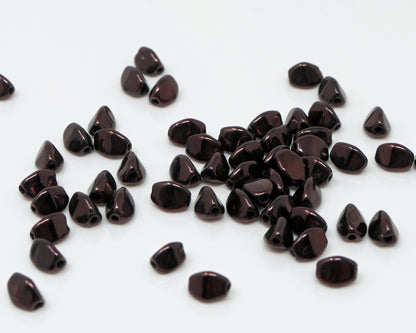 Pinch Beads 5x3mm Glasperlen 55 St. Fb. Schwarz Violett Perlen beschichtet zum Auffädeln