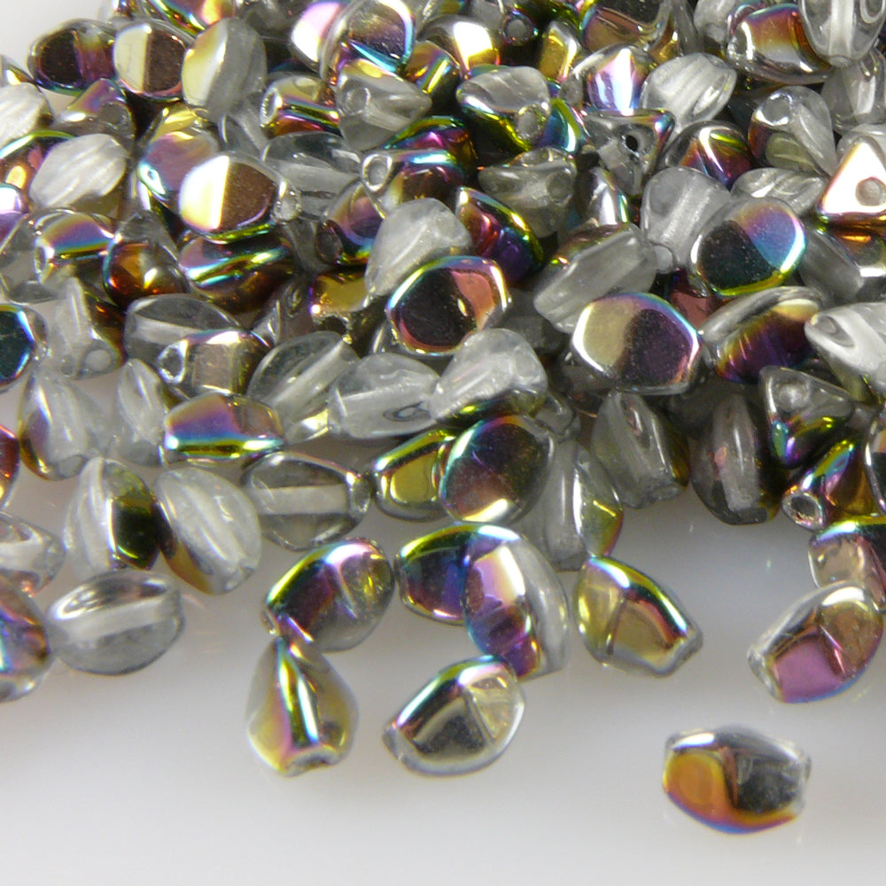 Pinch Beads 5x3mm Glasperlen 55 St. Fb. Crystal-Vitrail Perlen beschichtet zum Auffädeln