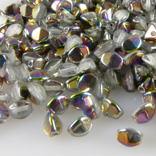 Pinch Beads 5x3mm Glasperlen 55 St. Fb. Crystal-Vitrail Perlen beschichtet zum Auffädeln