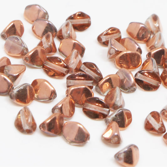 Pinch Beads 5x3mm Glasperlen 55 St. Kristall Capri-Gold Perlen beschichtet zum Auffädeln