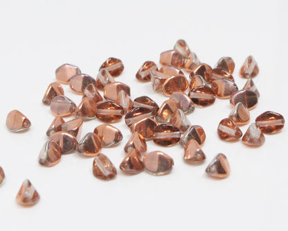 Pinch Beads 5x3mm Glasperlen 55 St. Kristall Capri-Gold Perlen beschichtet zum Auffädeln