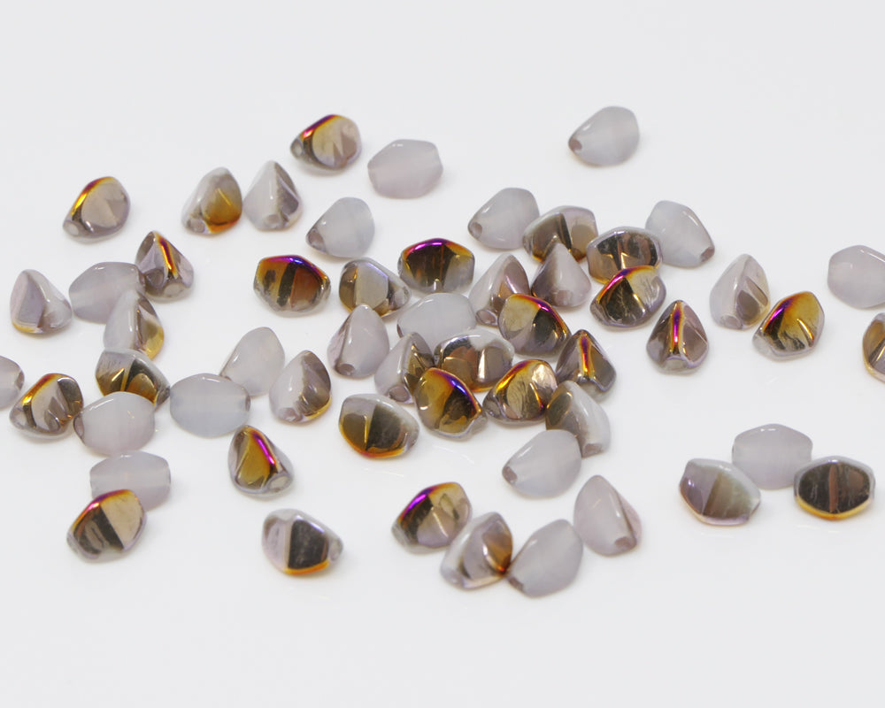 Pinch Beads 5x3mm Glasperlen 55 St. Alabaster Sliperit beschichtet zum Auffädeln