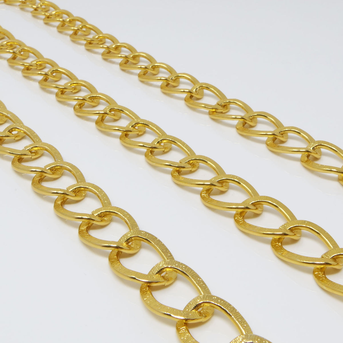 Metallkette Gliederkette 1m Schmuckkette aus Alu Kettenrohling Gold