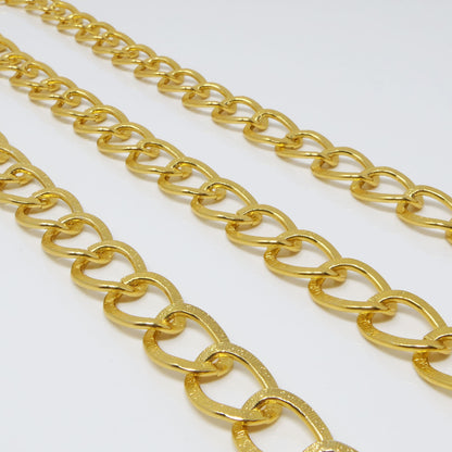 Metallkette Gliederkette 1m Schmuckkette aus Alu Kettenrohling Gold
